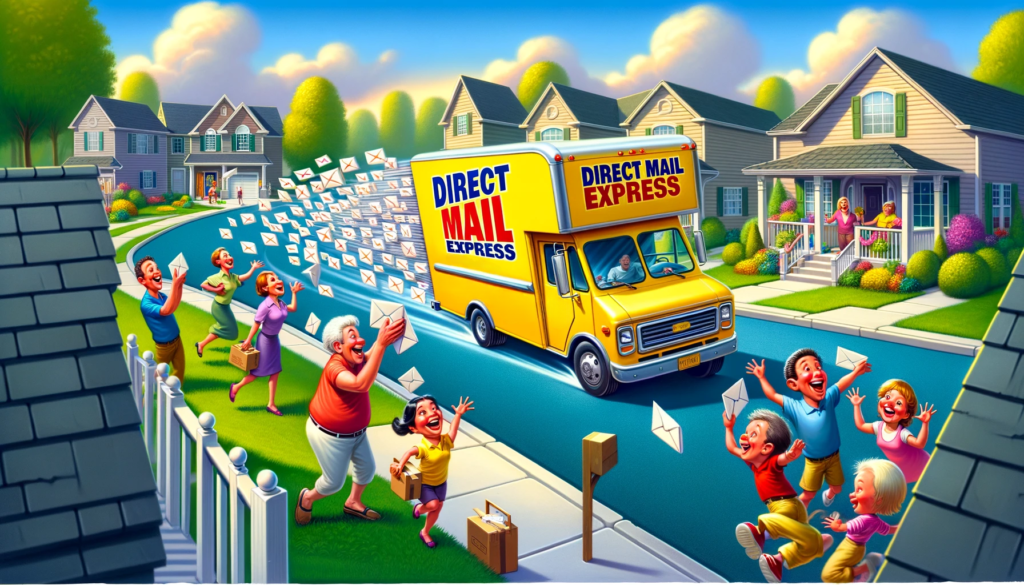 A community of people excitedly running towards a mail truck